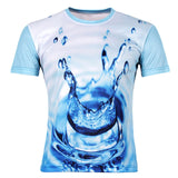 Water Droplet Printed 3D Short Sleeve T-Shirt