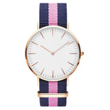 Striped Nylon Band  Unisex Quartz Wristwatch