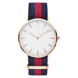 Striped Nylon Band  Unisex Quartz Wristwatch