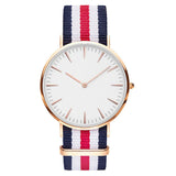 Striped Nylon Band  Unisex Quartz Wristwatch