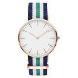 Striped Nylon Band  Unisex Quartz Wristwatch