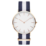Striped Nylon Band  Unisex Quartz Wristwatch