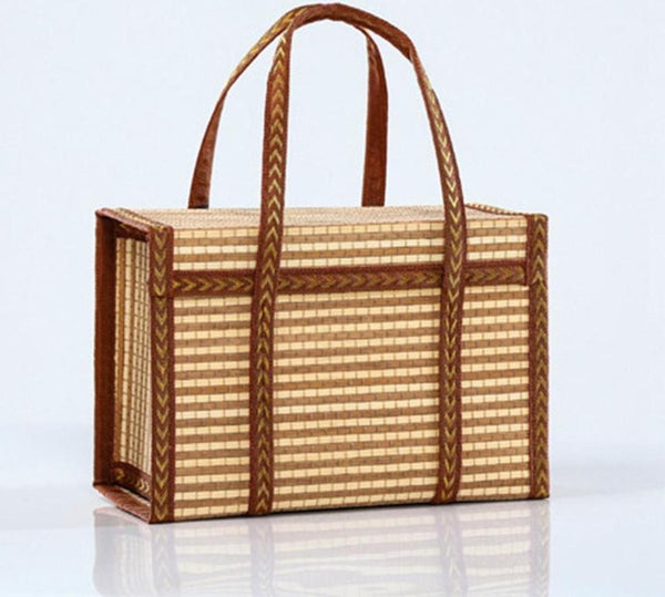 Woven Bamboo Basket Handbag