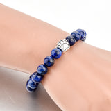 Tiger Eye Natural Stone Mala Bead Dog Paw  Bracelet