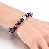 Tiger Eye Natural Stone Mala Bead Dog Paw  Bracelet