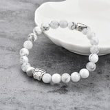 Tiger Eye Natural Stone Mala Bead Dog Paw  Bracelet