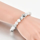 Tiger Eye Natural Stone Mala Bead Dog Paw  Bracelet