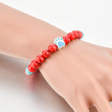 Tiger Eye Natural Stone Mala Bead Dog Paw  Bracelet