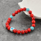 Tiger Eye Natural Stone Mala Bead Dog Paw  Bracelet