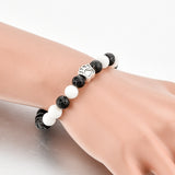 Tiger Eye Natural Stone Mala Bead Dog Paw  Bracelet