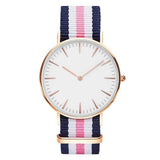 Striped Nylon Band  Unisex Quartz Wristwatch