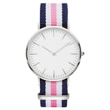 Striped Nylon Band  Unisex Quartz Wristwatch