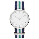 Striped Nylon Band  Unisex Quartz Wristwatch