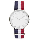 Striped Nylon Band  Unisex Quartz Wristwatch