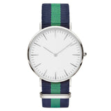 Striped Nylon Band  Unisex Quartz Wristwatch