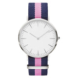 Striped Nylon Band  Unisex Quartz Wristwatch