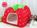Treat Me,Fashion Soft Dog House,Strawberry Shape,,Warm Corduroy Cute Cat House