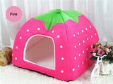 Treat Me,Fashion Soft Dog House,Strawberry Shape,,Warm Corduroy Cute Cat House