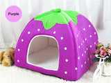 Treat Me,Fashion Soft Dog House,Strawberry Shape,,Warm Corduroy Cute Cat House