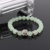Natural Stone Mala Bead  Pitbull Dog Paw Bracelet