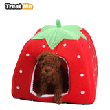 Treat Me,Fashion Soft Dog House,Strawberry Shape,,Warm Corduroy Cute Cat House