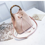 Native bamboo handle shoulder bags