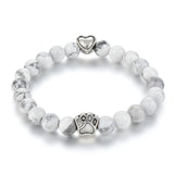 Tiger Eye Natural Stone Mala Bead Dog Paw  Bracelet