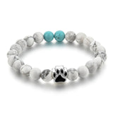 Tiger Eye Natural Stone Mala Bead Dog Paw  Bracelet