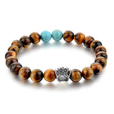 Tiger Eye Natural Stone Mala Bead Dog Paw  Bracelet